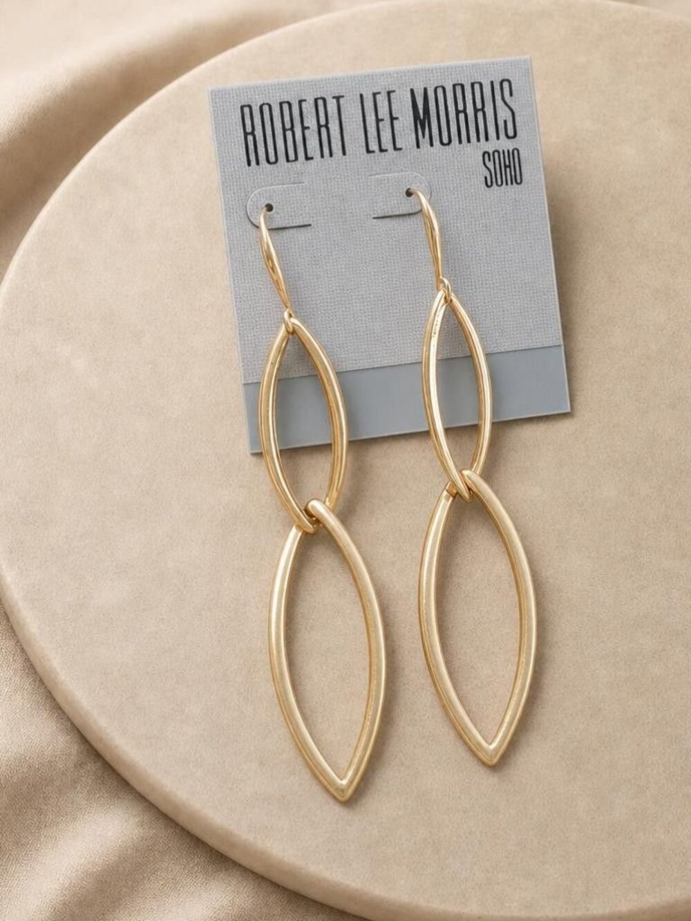 Robert Lee Morris Gold Teardrop Drop Earrings